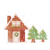 クリスマスの家ともみの木