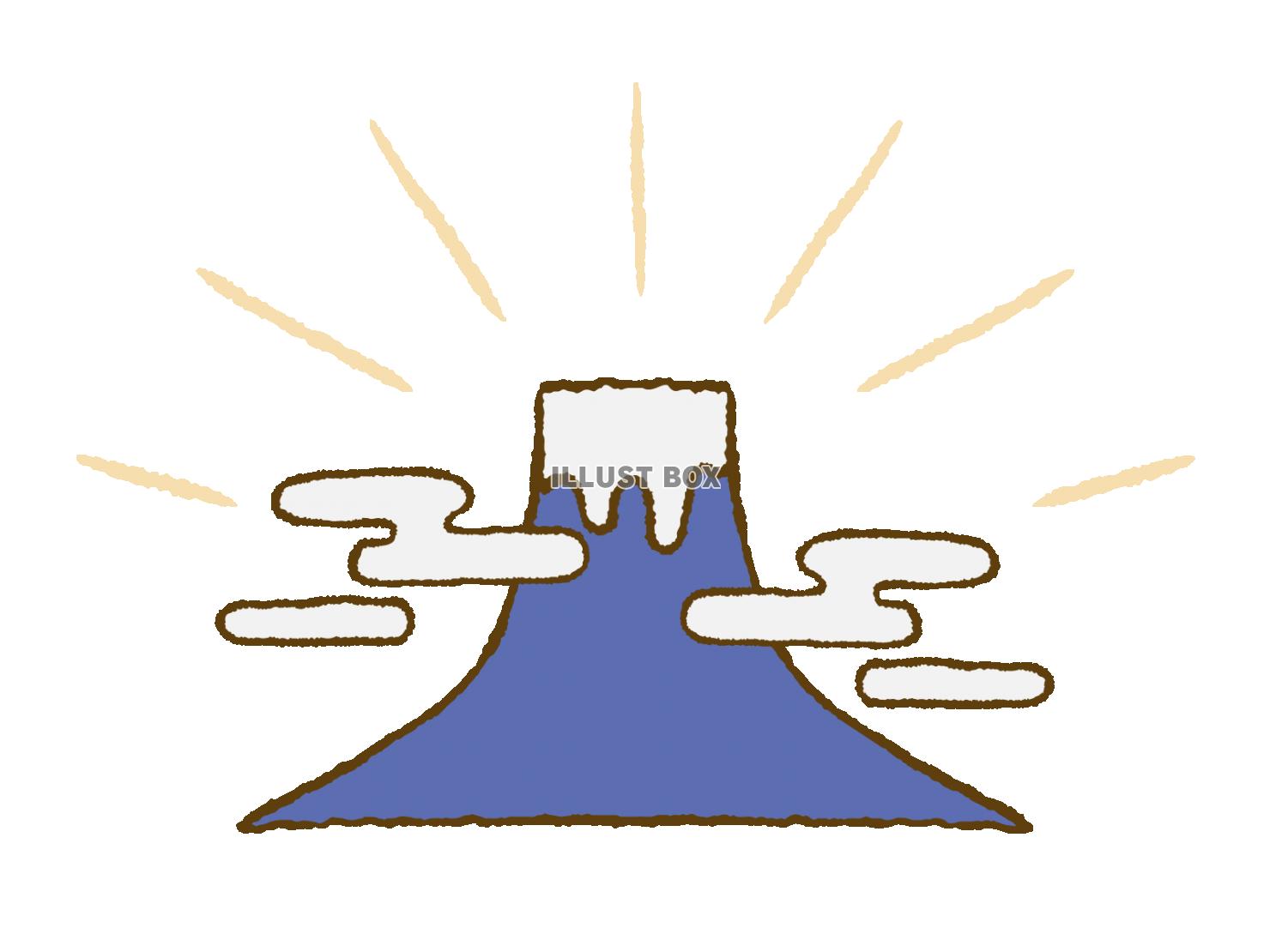 無料イラスト 年賀状用に シンプルな富士山
