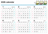 オカリナカレンダー半年分　2020年1月から6月分