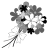花束のイラスト（白黒）