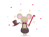 挨拶するネズミのイラスト