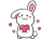 ハートを持つかわいいウサギ