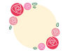 かわいいバラの花フレーム、丸