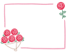 かわいいバラの花束フレーム、長方形