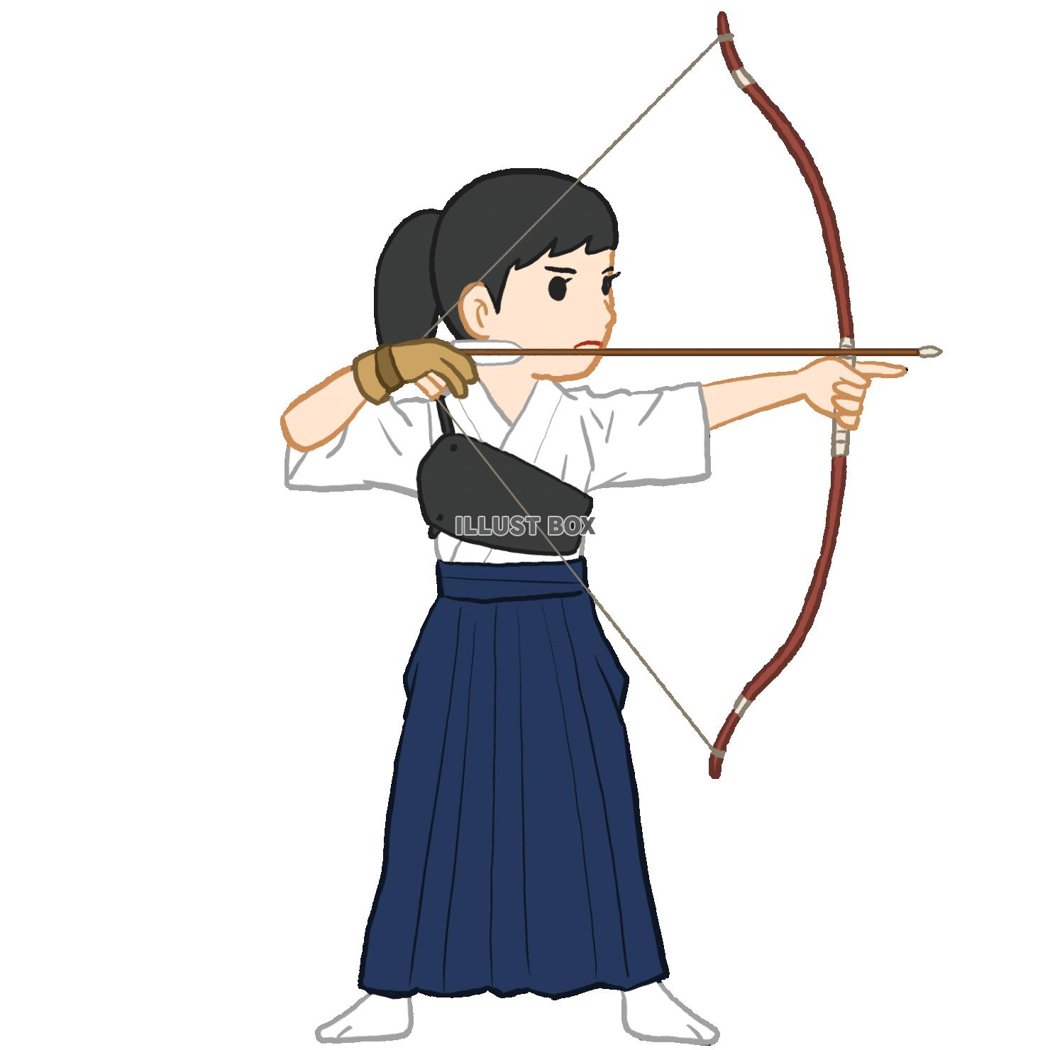 無料イラスト 弓道選手 女子