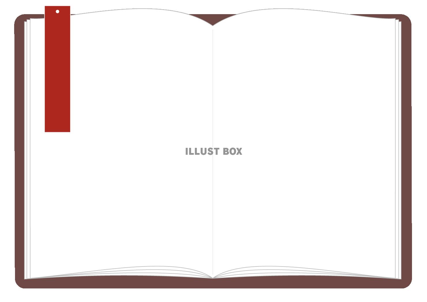 透過・開いた本のフレーム　シンプル枠書籍図書手帳読書文具