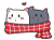 マフラーをする猫のカップル