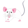白いネズミのキャラクターのイラストPNG