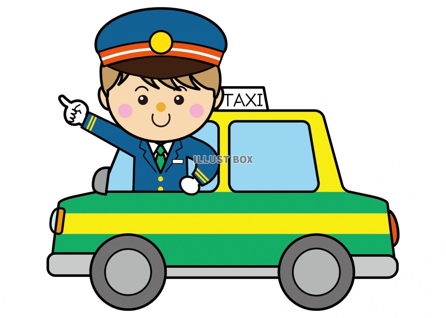 無料イラスト 自動車04 04 タクシー 運転手