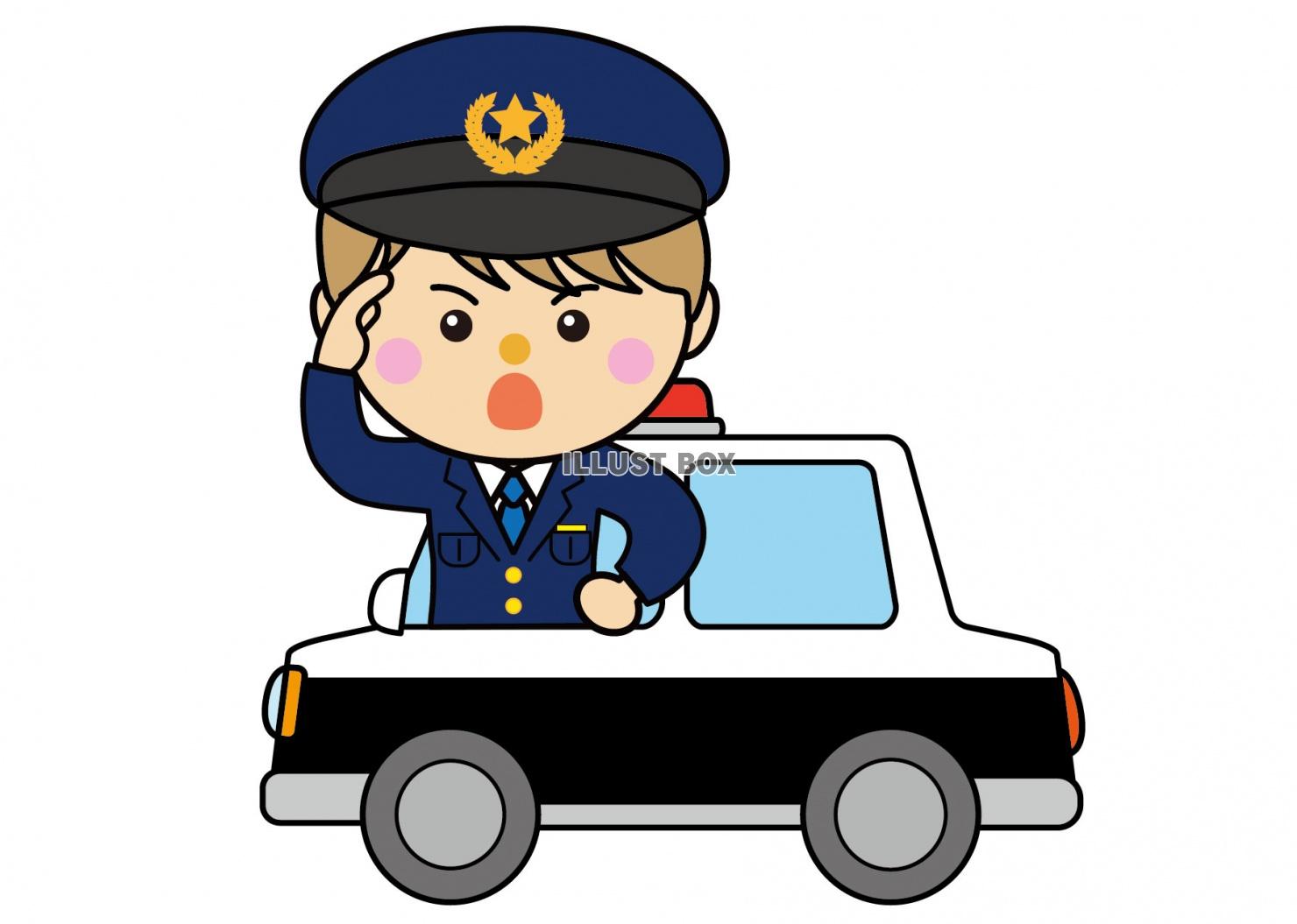 無料イラスト 自動車05 05 パトカー 警察官