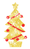 金色のクリスマスツリー　透過png