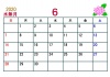 2020年カレンダー6月(横)