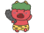 金棒を持ったかわいい赤鬼