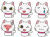 かわいい白猫の表情セット