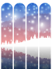 回廊風 冬の雪景色[ブルー・ピンク](白抜き)