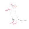 子年のかわいい白ネズミのイラスト年賀状素材