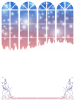 窓の雪景色フレーム[ブルー・ピンク](白抜き)