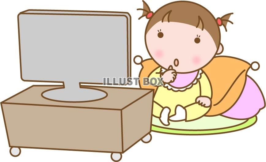 無料イラスト テレビを見ている子ども