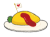 ハートの旗つきオムライス