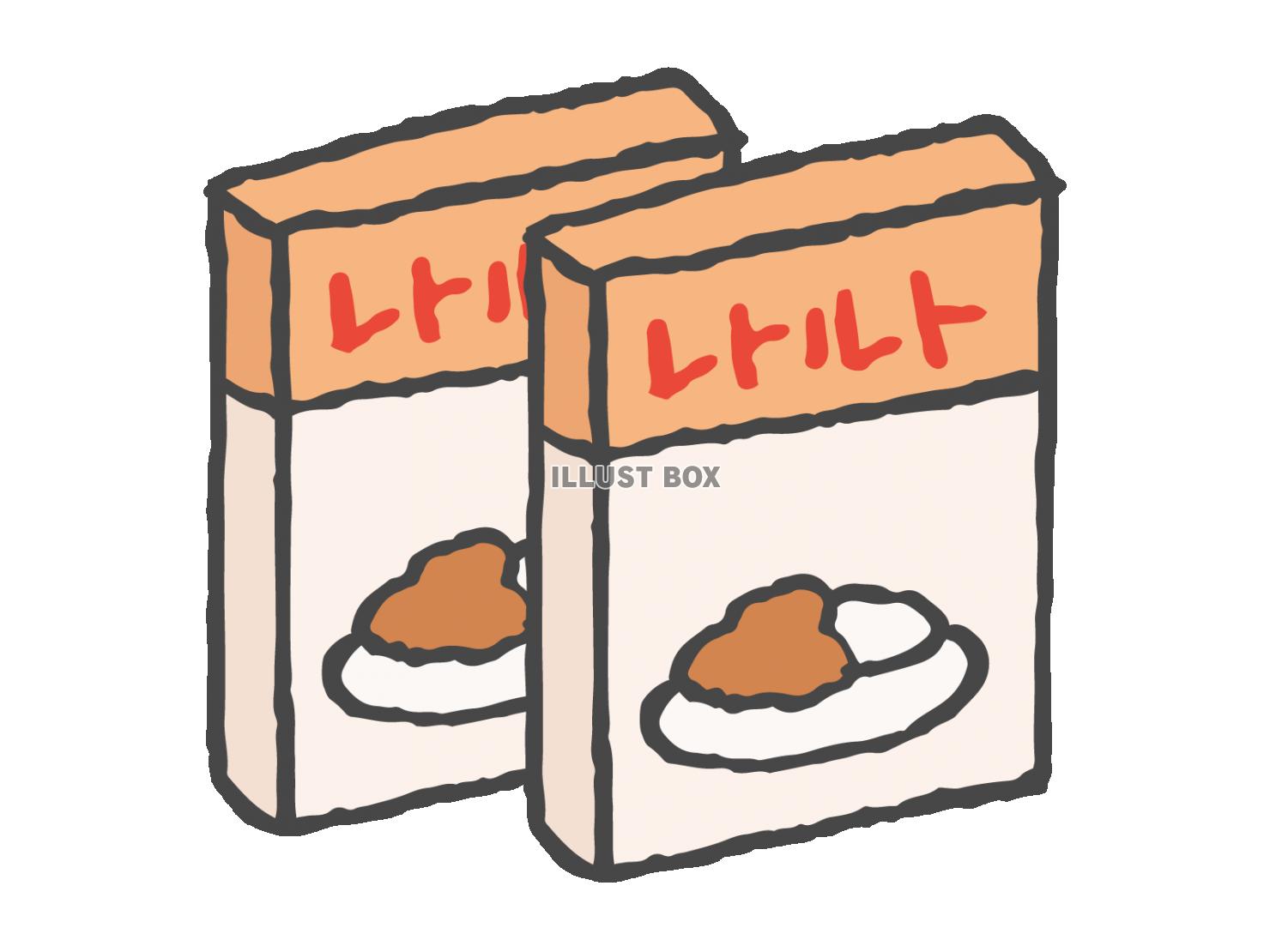 無料イラスト すぐに食べられる便利なレトルト食品