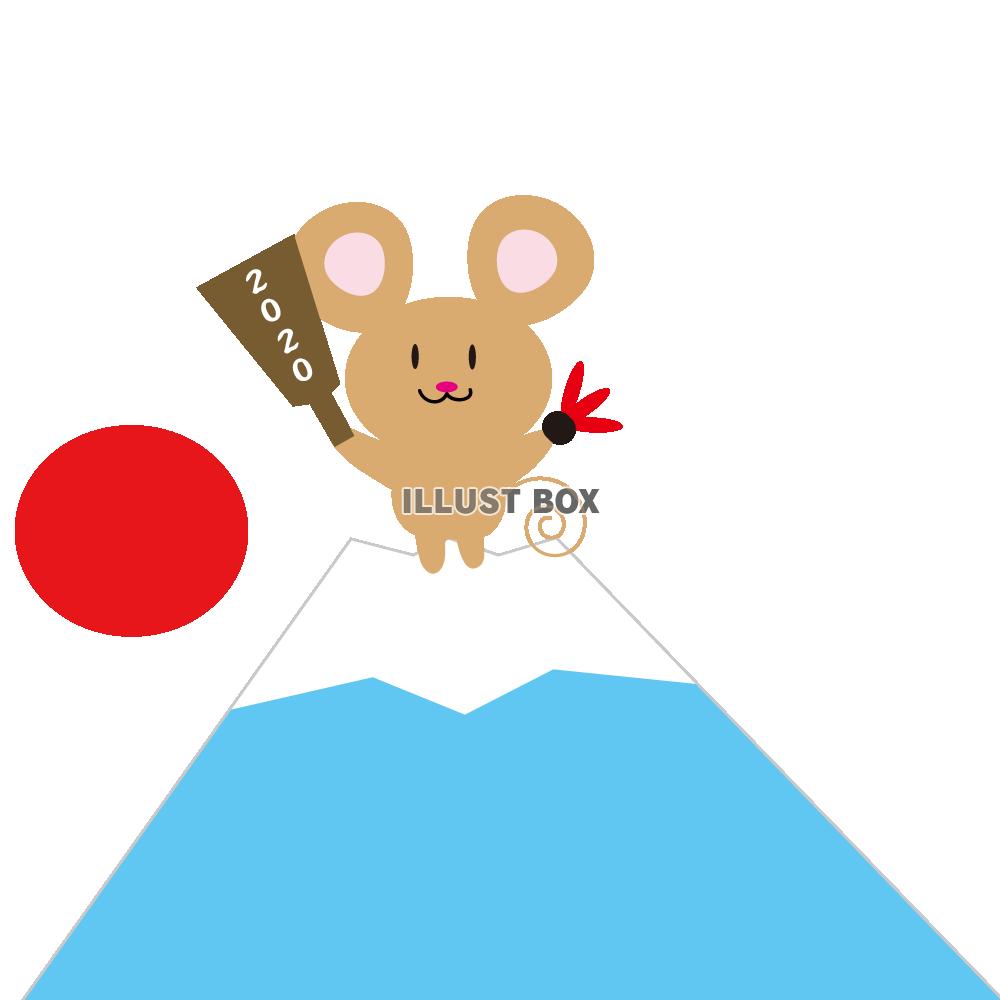 富士山とねずみのワンポイント2