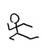 イラスト素材「棒人間跳び走る」