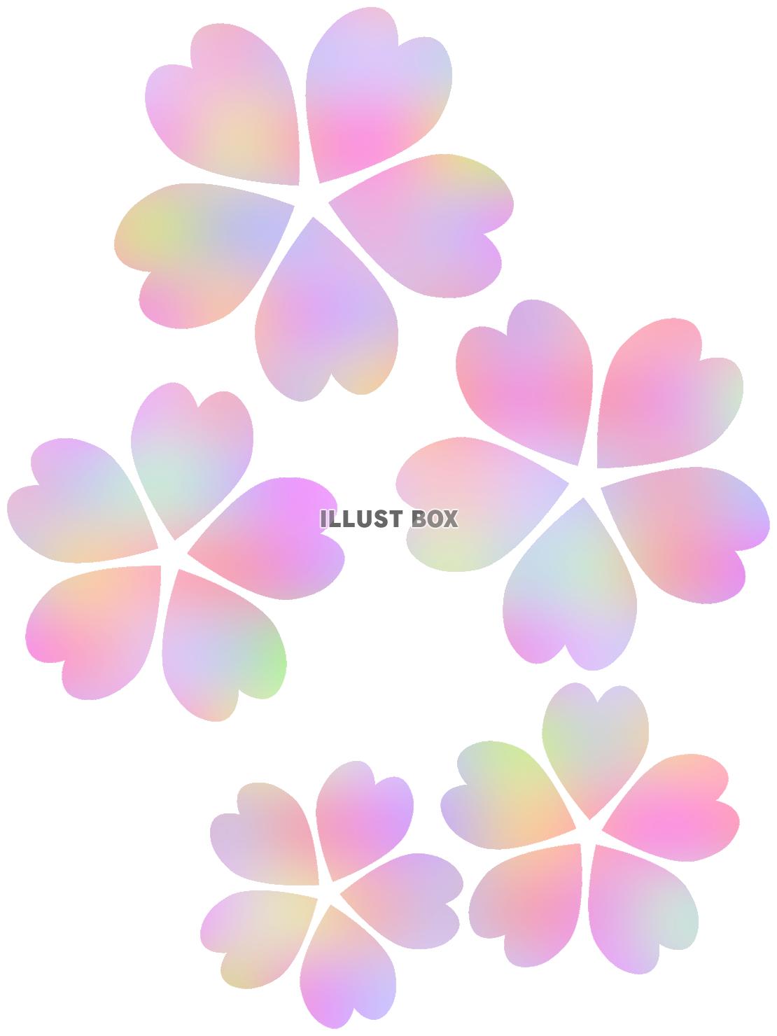 桜の花模様壁紙カラフル背景素材イラスト。透過PNG
