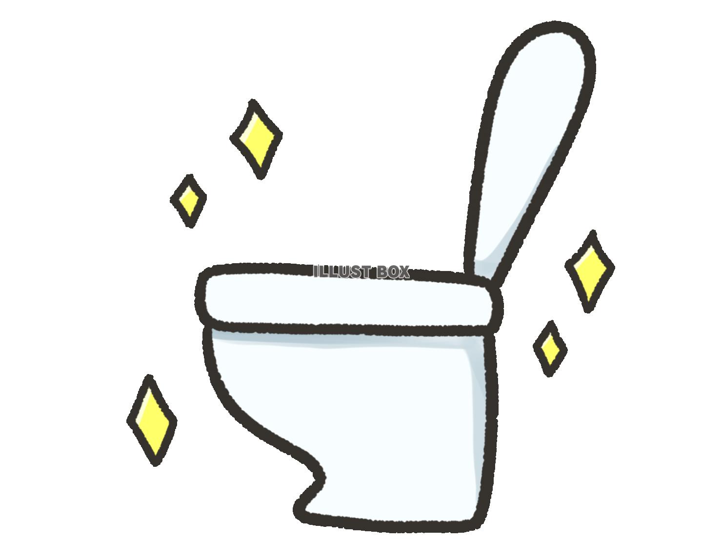 無料イラスト 洋式トイレとキラキラ