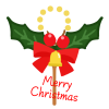 クリスマスロゴ入りひいらぎ　透過png