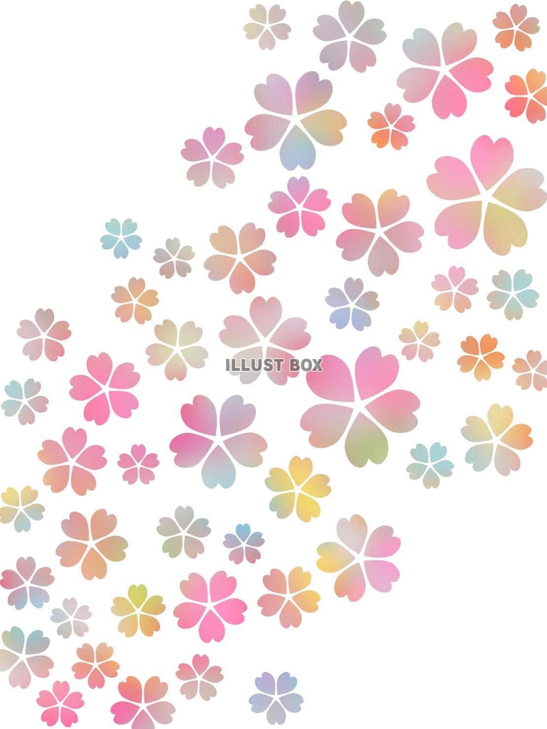 桜の花模様壁紙カラフル背景素材イラスト。ベクターあり
