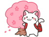 桜の木とランドセルの猫