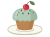 チェリーの乗ったミントチョコカップケーキ