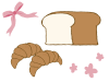 食パンとクロワッサン　お花、リボンつき