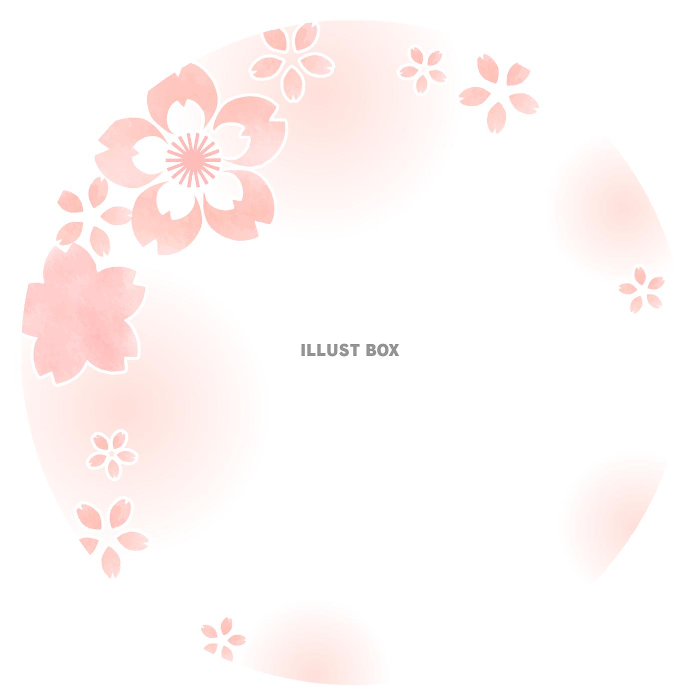 無料イラスト 桜の丸型フレーム