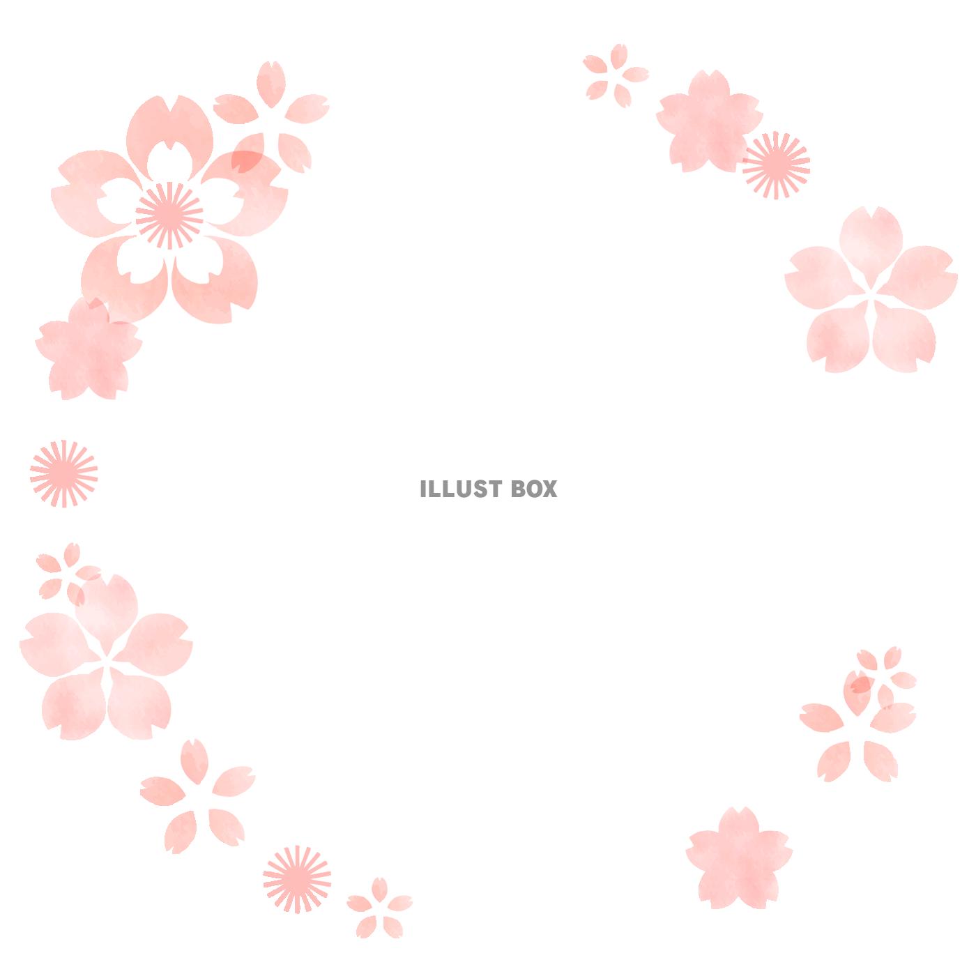 無料イラスト 桜の丸型フレーム