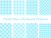 パステルブルー チェック柄 8種セット