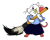 筆を持ったネズミのイラスト