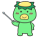 指示棒を持つかわいいかっぱ