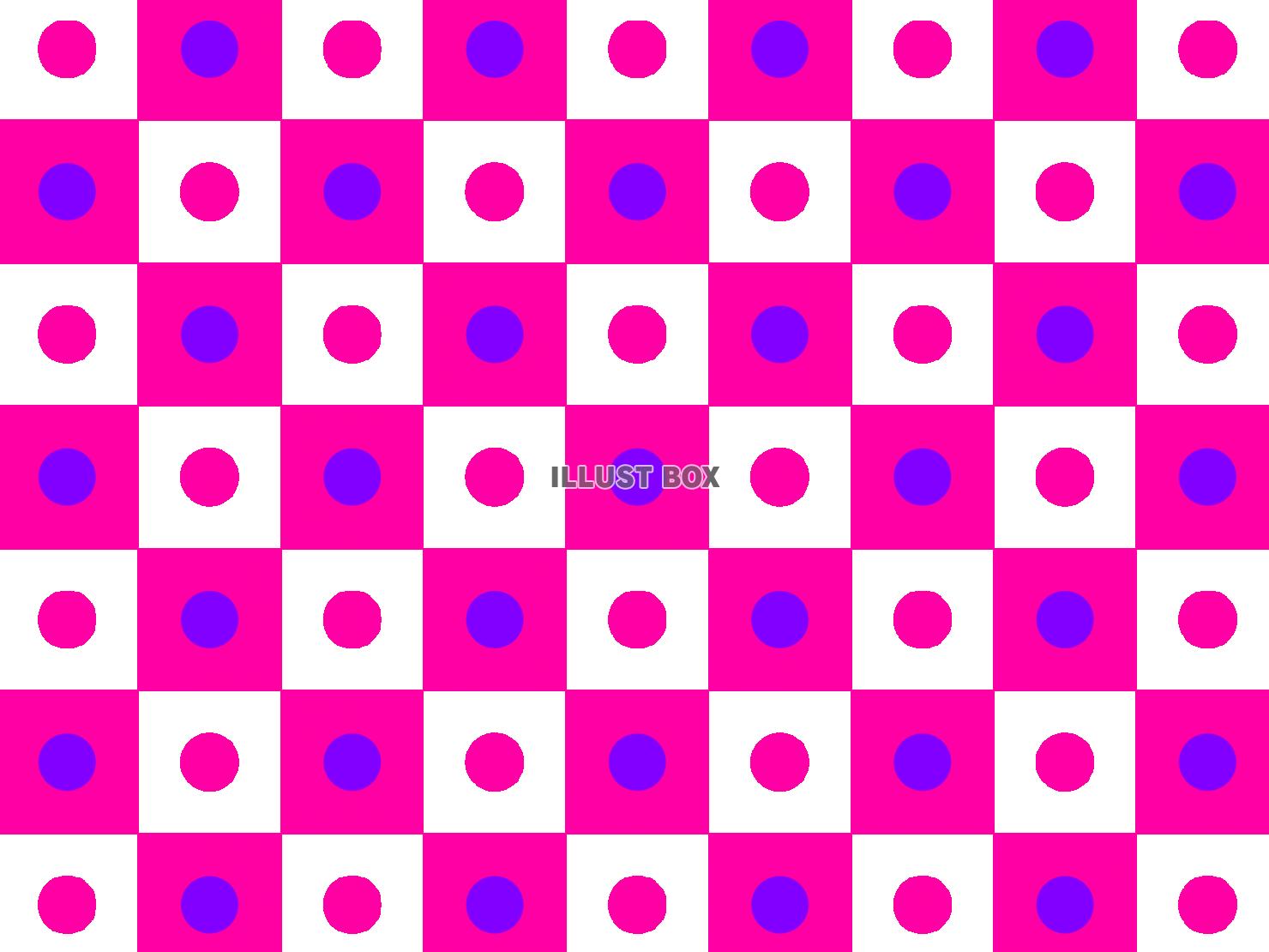 ブロックチェック＋ドット(赤紫・青紫)