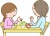 お茶をしながら会話をする女性