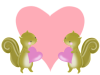 ハートを持つリスのイラスト２