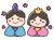 かわいい雛人形と花
