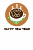 コーヒーラテアートの2021の丑年年賀状