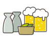 ビールと日本酒と枝豆