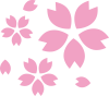 桜の花びら（春・桜吹雪・ピンク）シンプル装飾素材