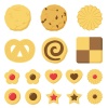 クッキーセット(バター、プレーン、チョコチップ、絞り出し、ゼリー、星、花、型抜き