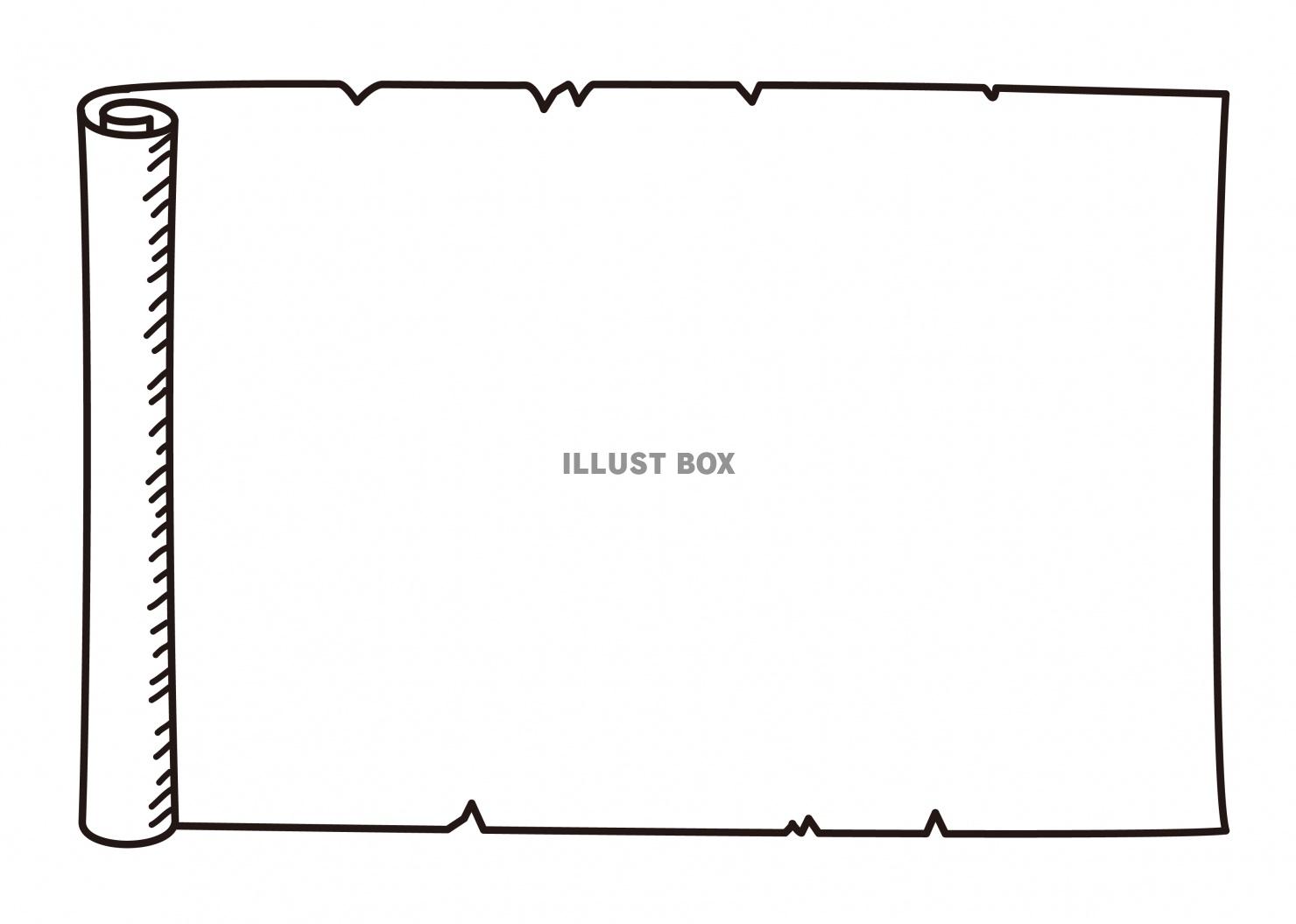 無料イラスト シンプル 巻物フレーム