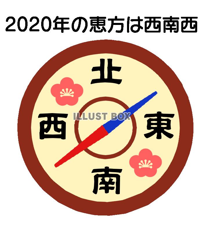 2020年の恵方イラスト　透過png