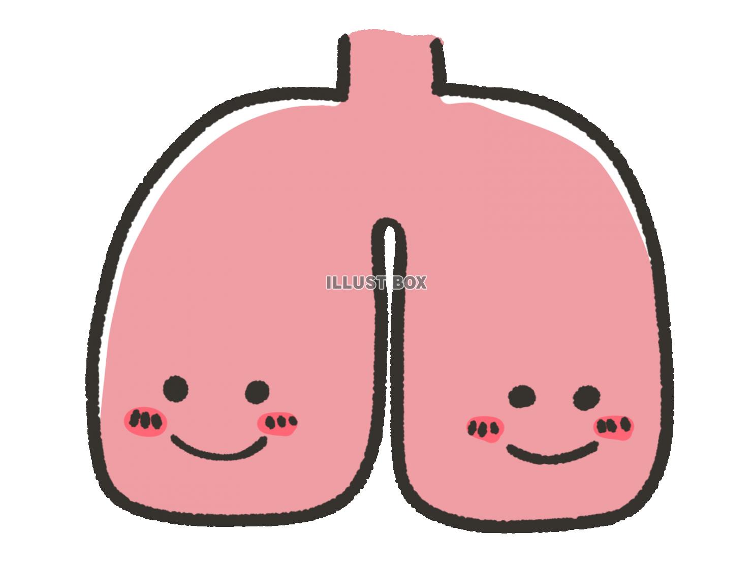 手描きの笑顔の健康的な肺