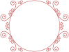 円形フレーム丸いハート飾り枠素材イラスト。透過PNG